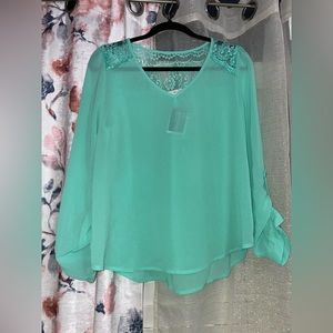 Long Sleeve Sheer Blouse